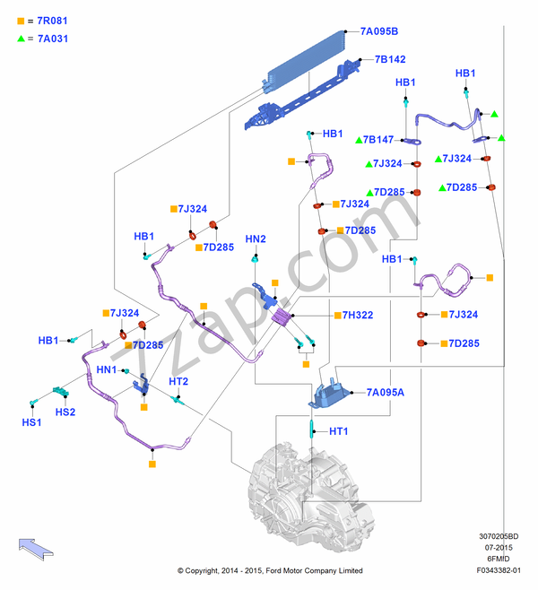 Transmission Cooling Systems FORD Kuga 2012 (CBS)