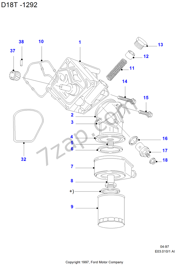 Oil Pan/Oil Pump/Oil Filter/Cooler FORD Fiesta 19952002 (DX)