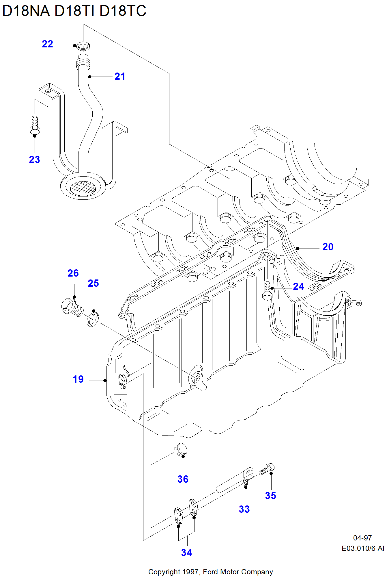 Oil Pan/Oil Pump/Oil Filter/Cooler FORD Fiesta 19952002 (DX)