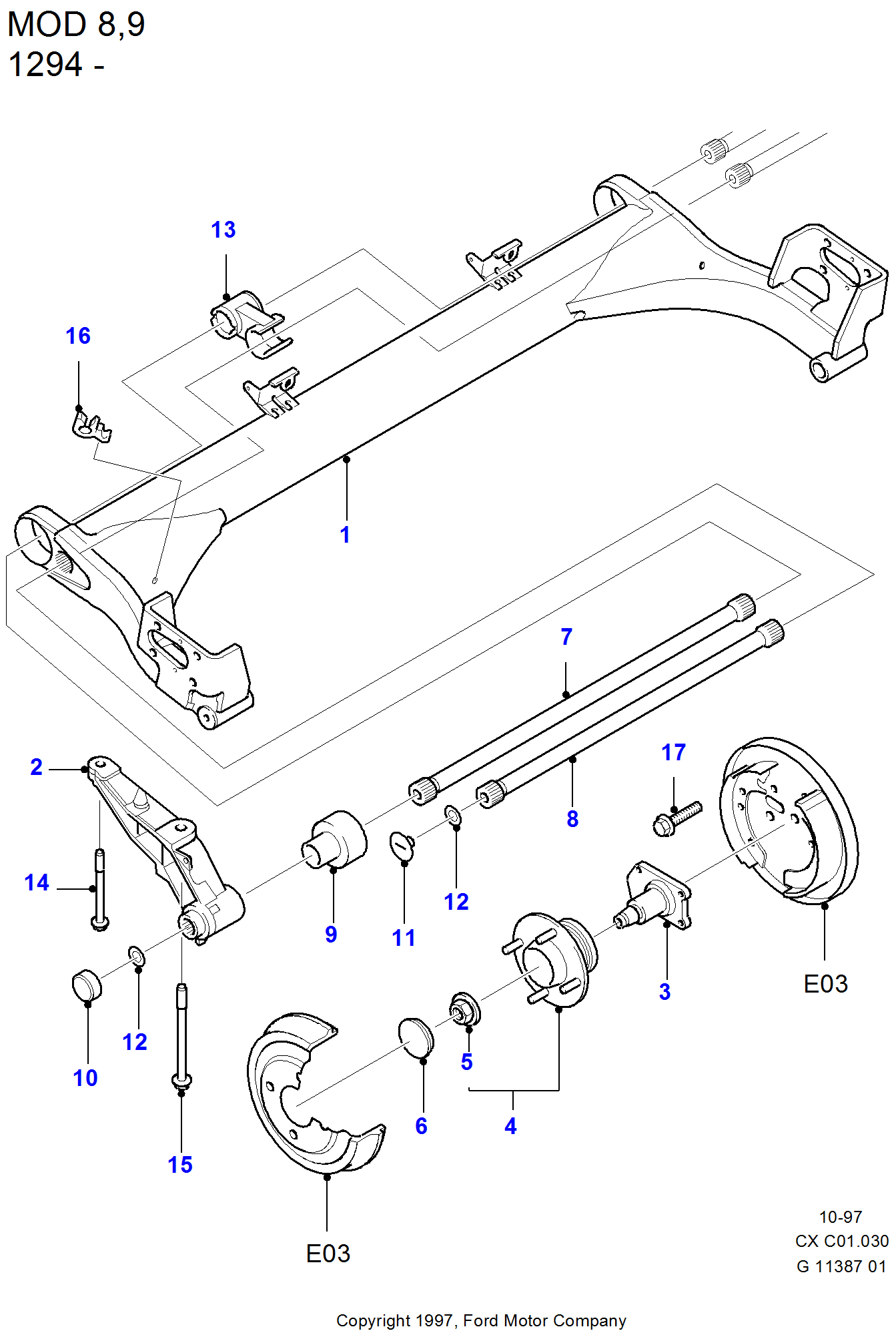 Rear Axle إلى عن على Ford Fiesta Fiesta 1989-1996               (CX)