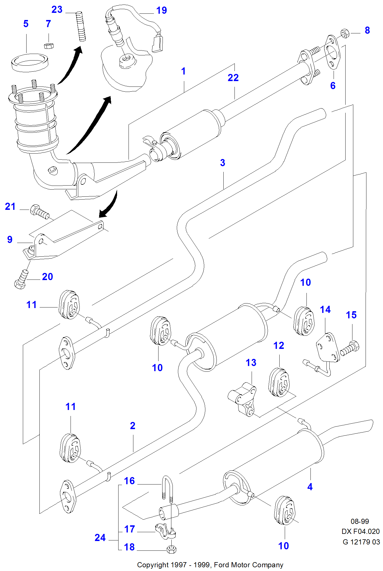 Exhaust System With Catalyst FORD Fiesta 1995-2002 (DX)