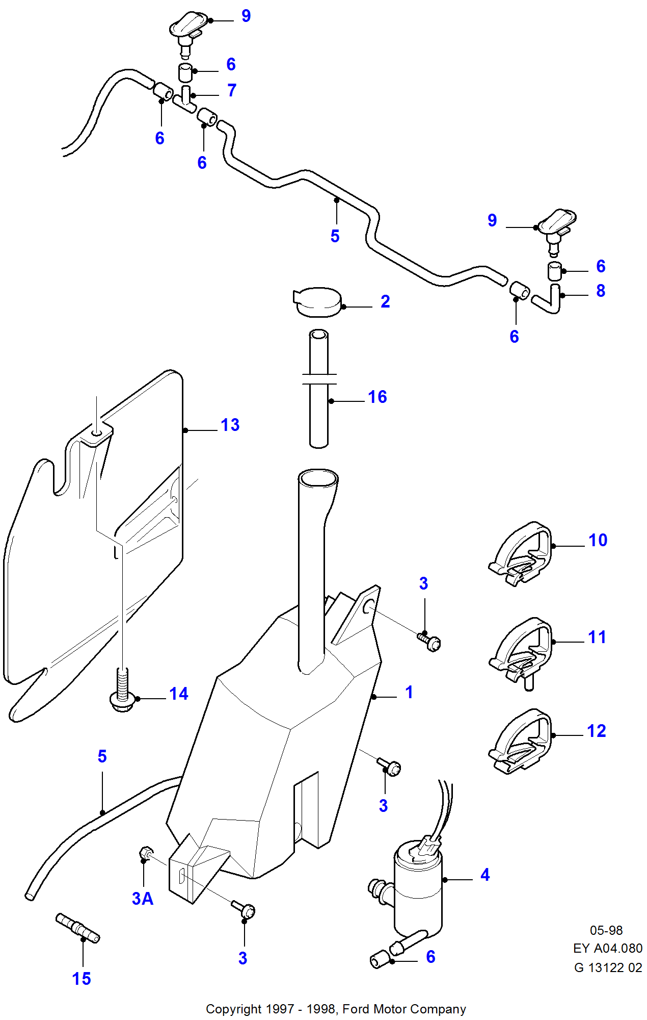 Windscreen Washer FORD Transit 19942000 (EY)