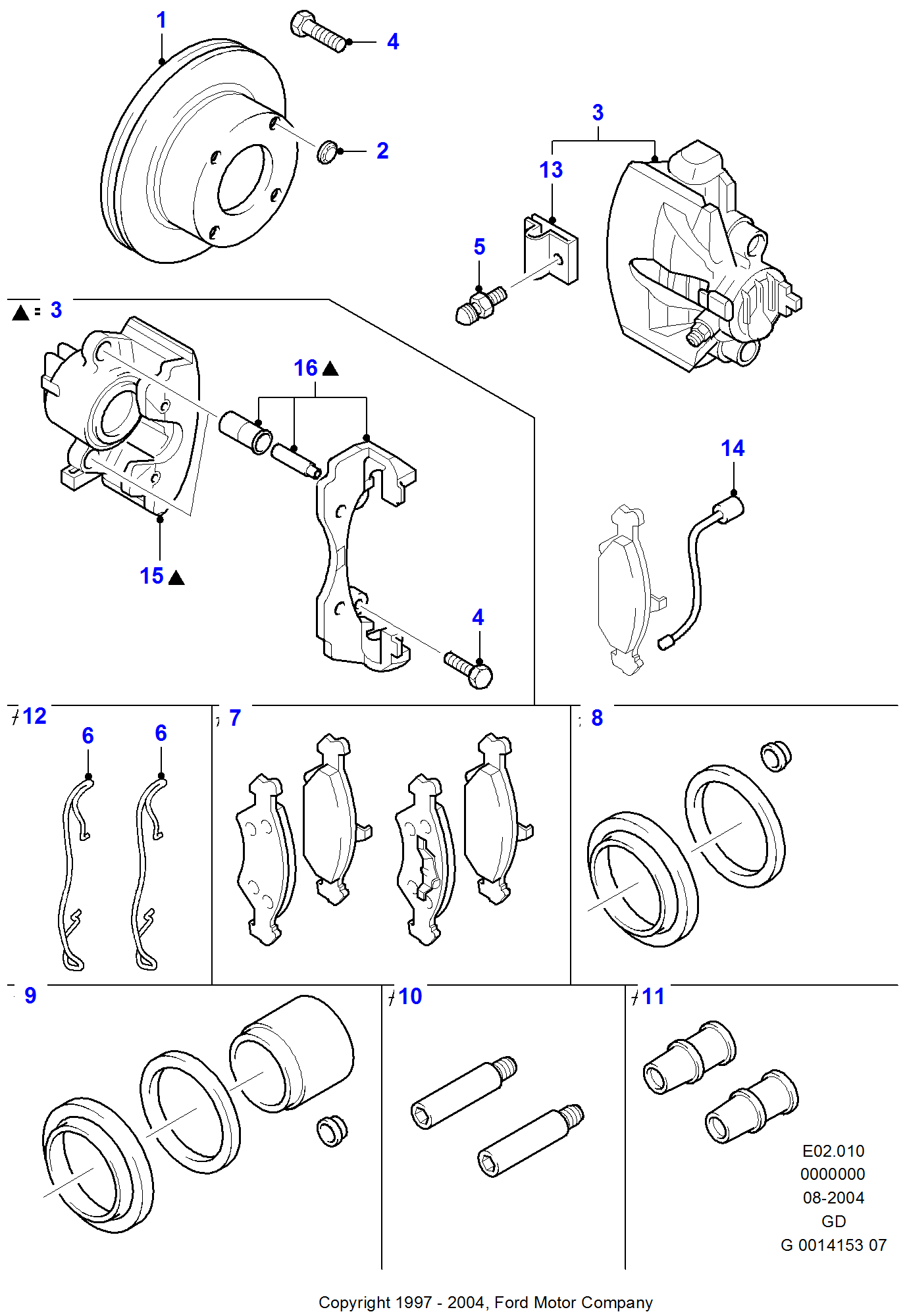 Front Brake Discs And Calipers FORD Mondeo 19962000 (GD)