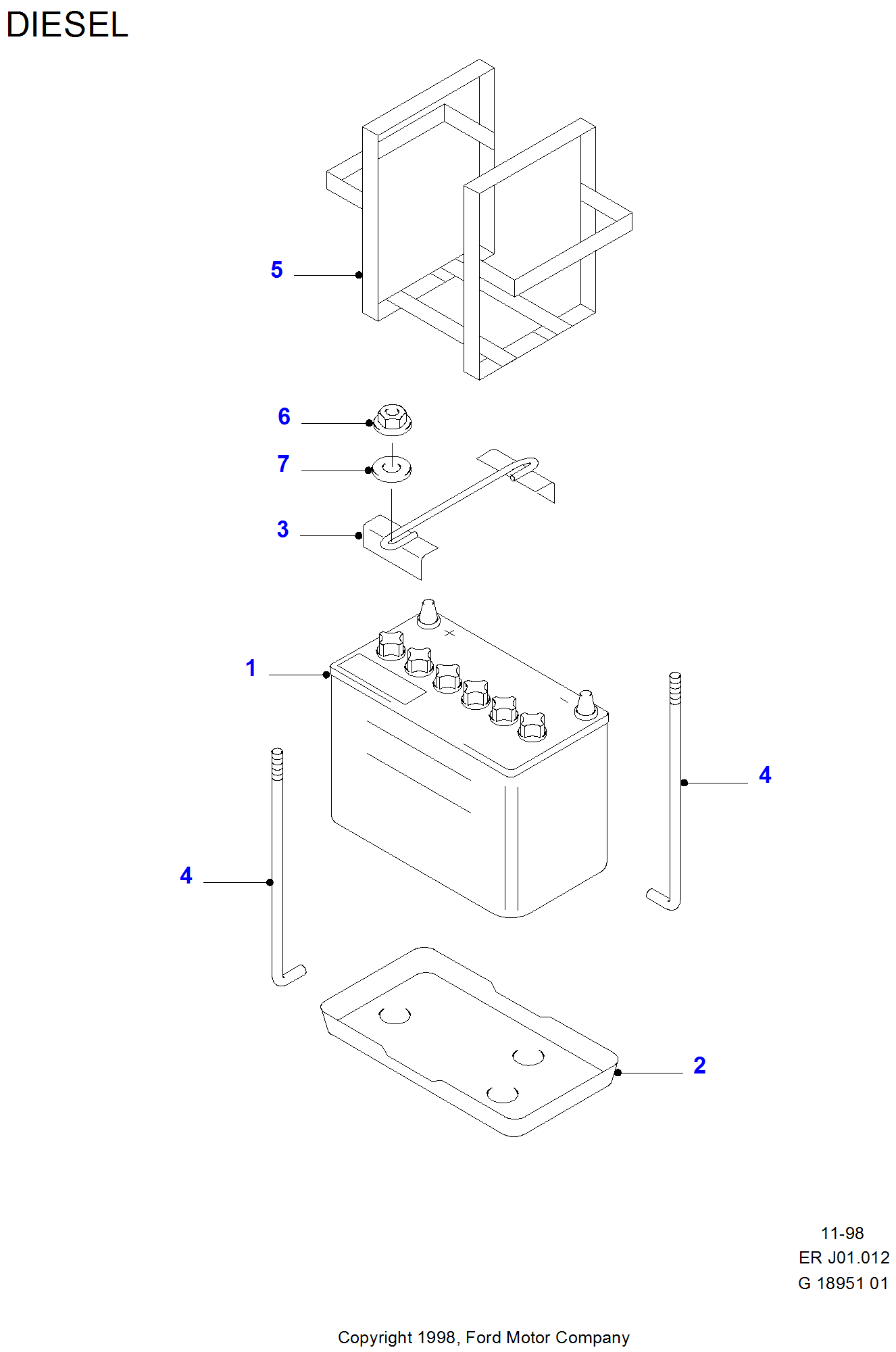 Buy Ford Ranger 1st Genearation Battery parts online 1998 - 2011 ...