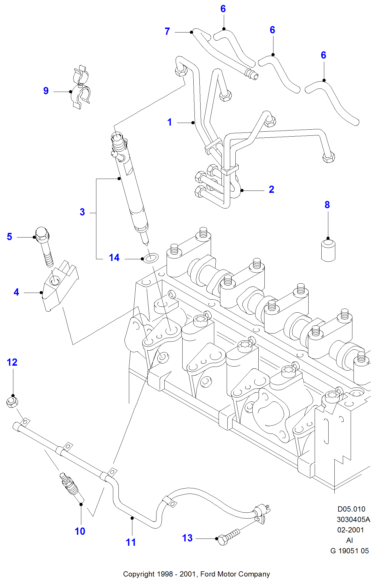 Fuel Injectors And Pipes FORD Fiesta 19952002 (DX)