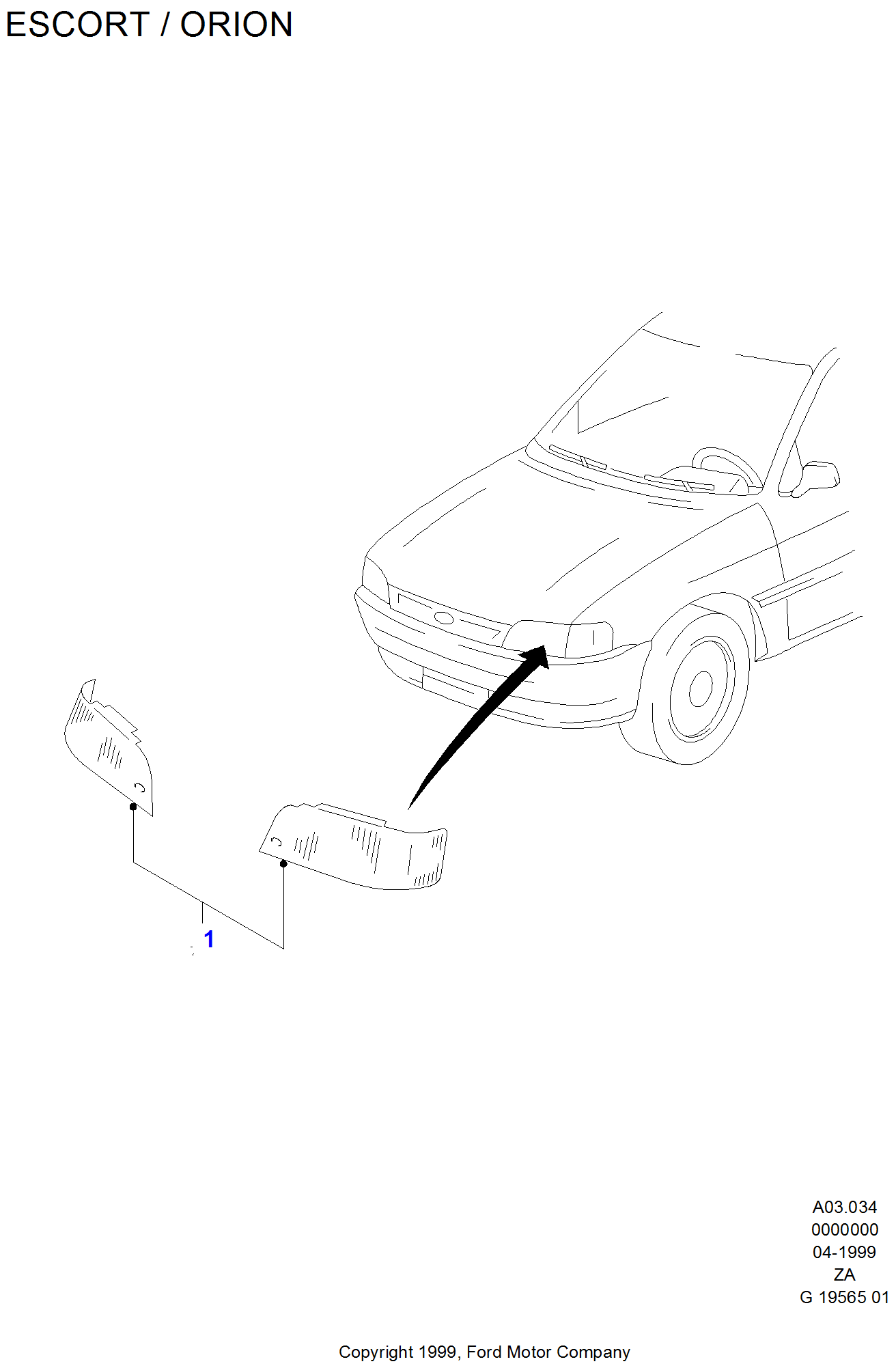Headlamp Cover FORD Escort/Orion 1990-1995 (EA)