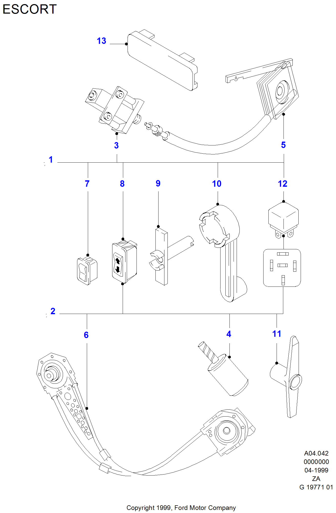 Buy Ford Mondeo 2nd Generation Electric window controls parts online ...