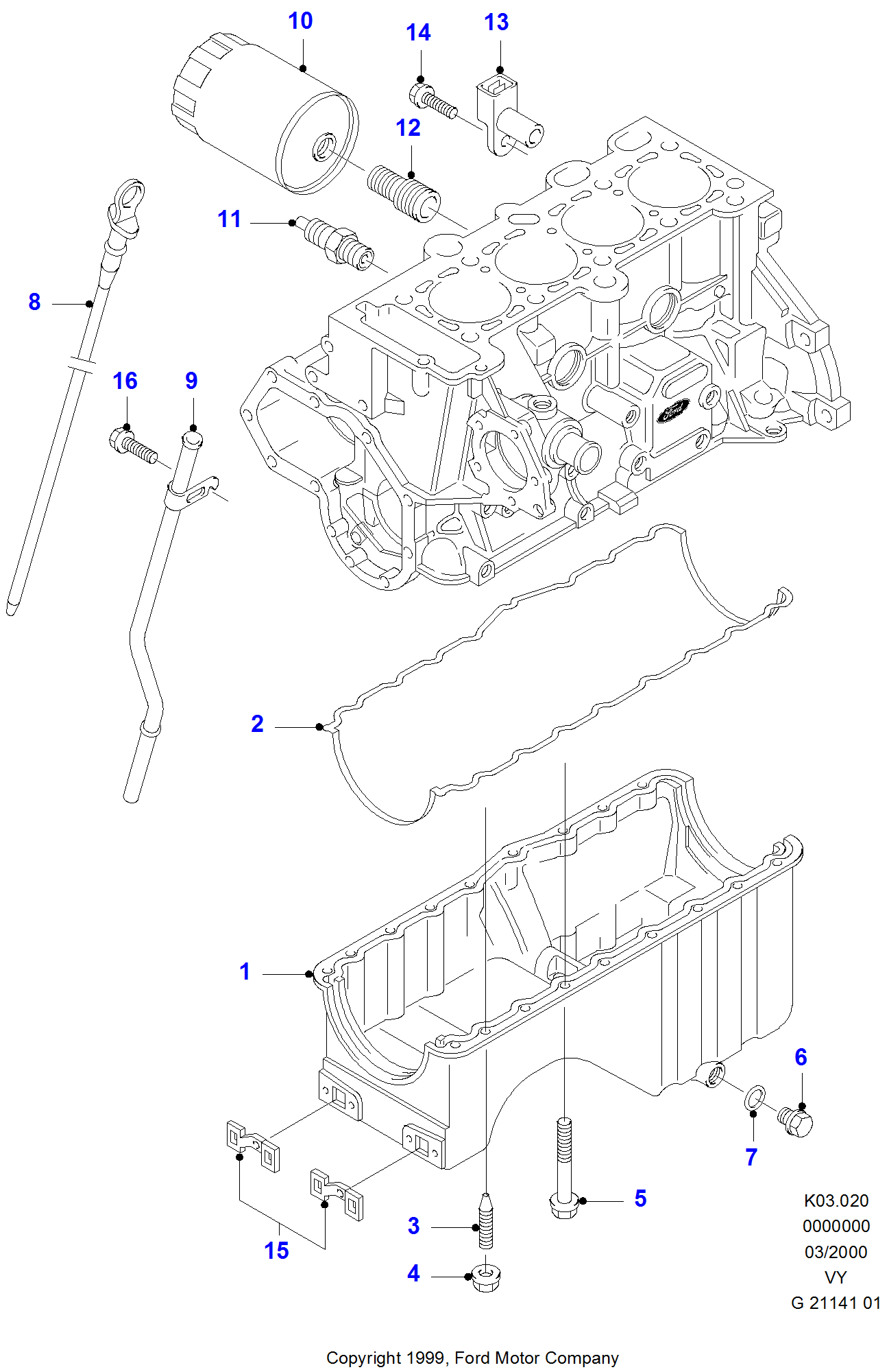 Oil Pan/Oil Filter/Oil Level Ind. FORD Galaxy 20002006 (VY)