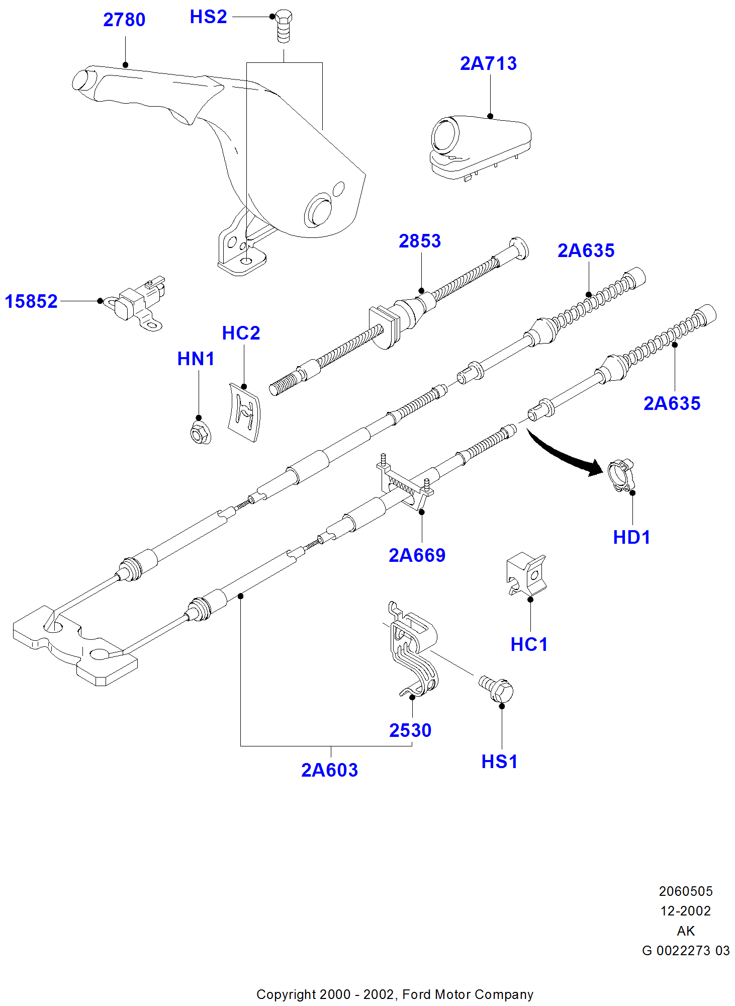 Parking Brake FORD Focus 19982005 (CAK)