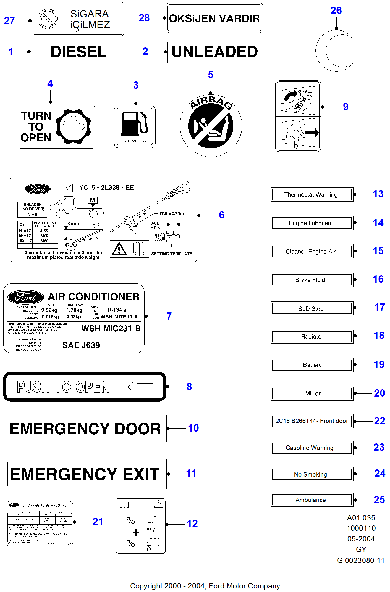 Decals FORD Transit (Turkey) 20012006 (GY)