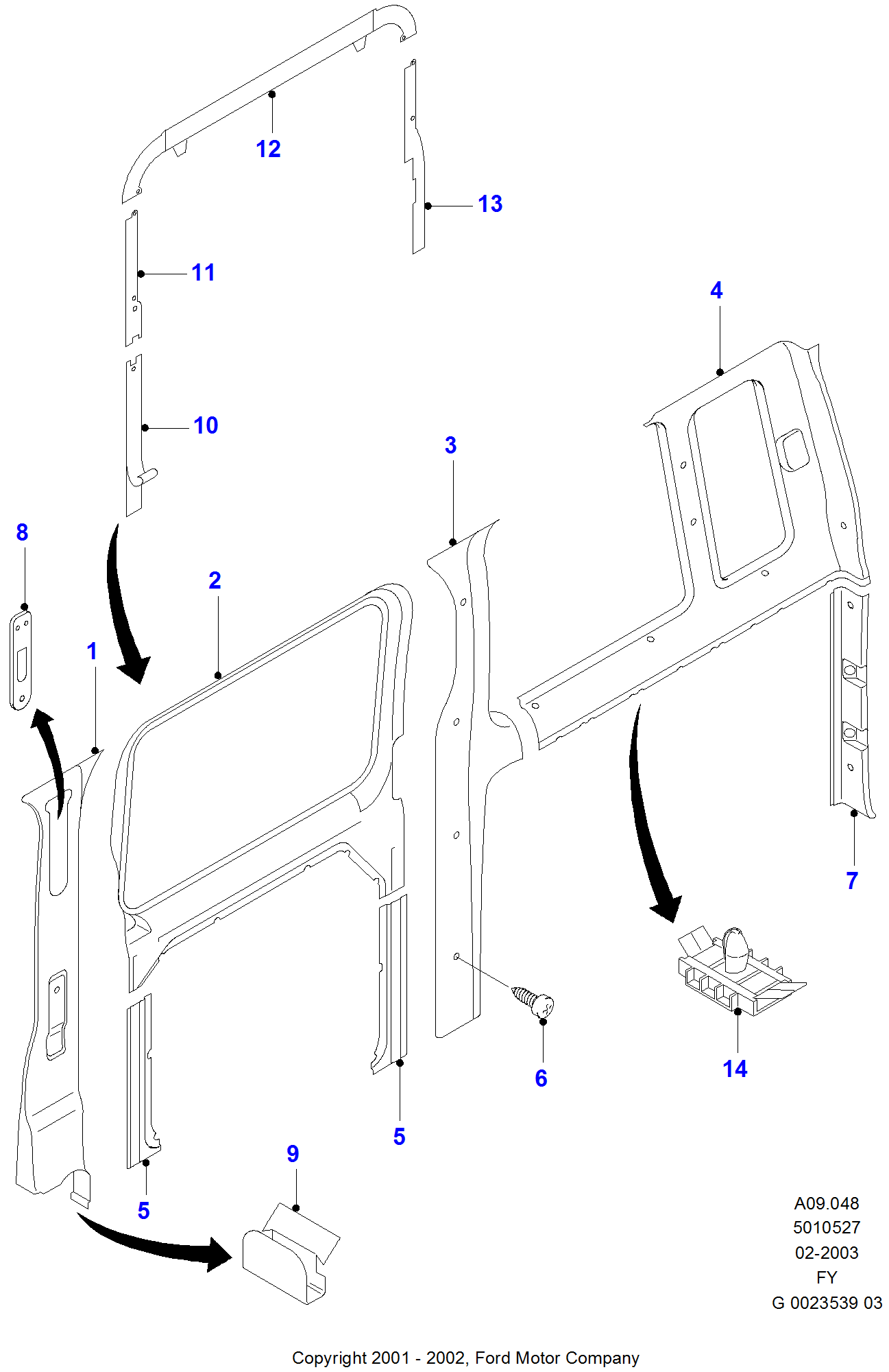 Ford Transit V184/185 3rd Generation Interior cladding parts 2000 ...