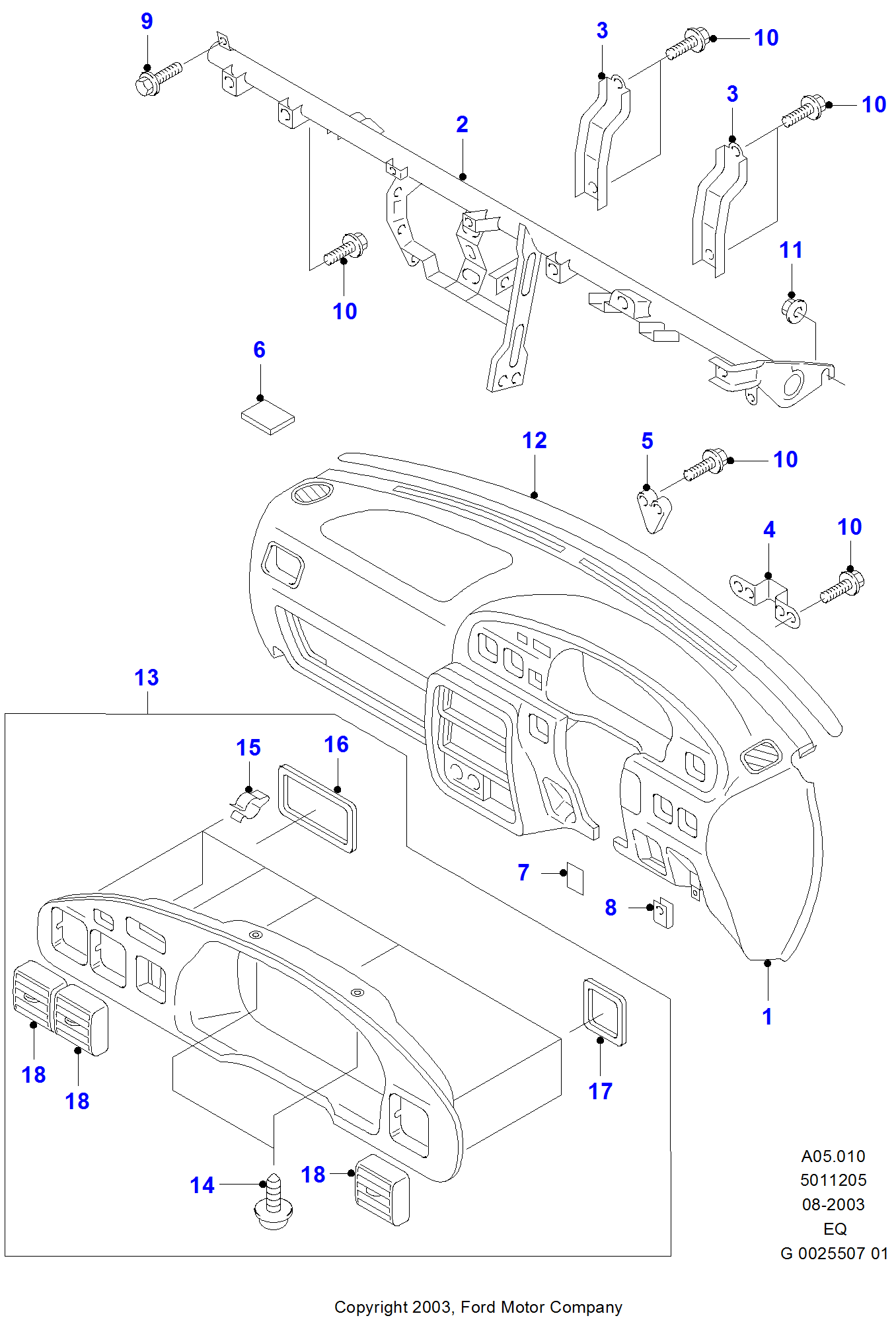 Instrumententafel FORD Ranger 20022011 (EQ)