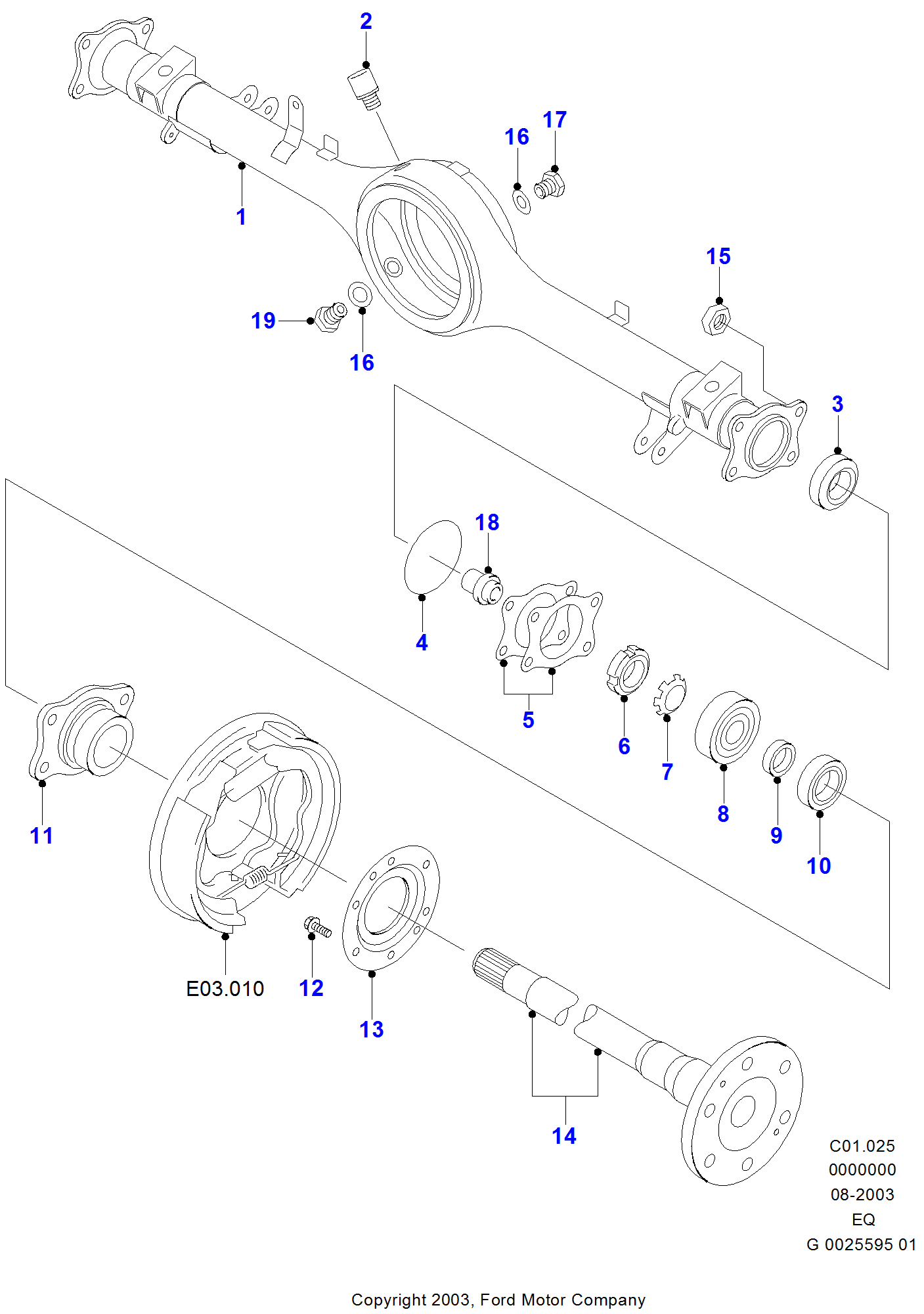Rear Axle Housing And Drive Shafts FORD Ranger 20022011 (EQ)