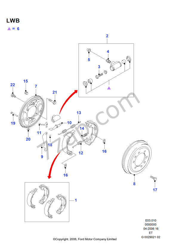 Rear Brakes FORD Ranger 20062011 (ET)