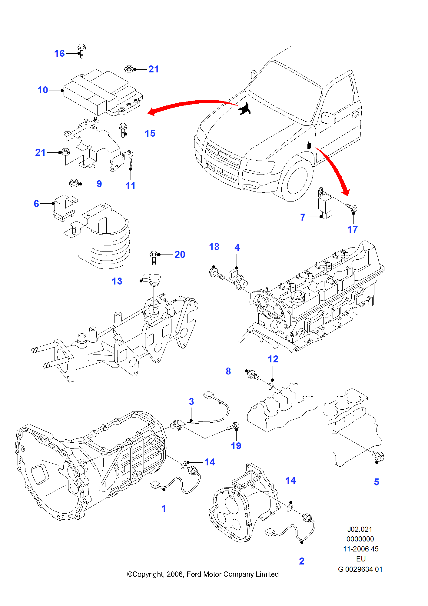 Relays And Modules FORD Everest 20062009 (EU)