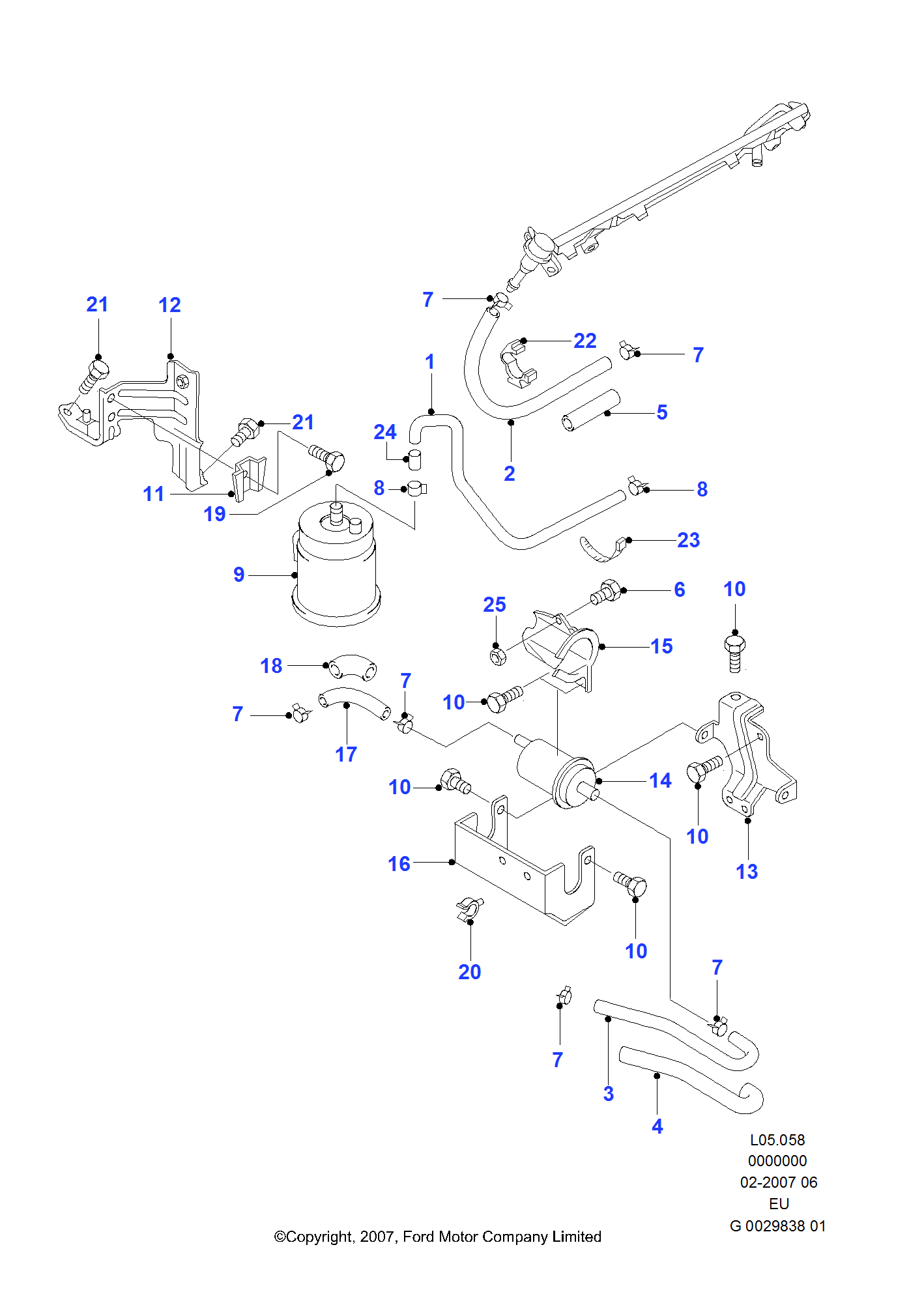 Fuel Lines & Fuel Filter FORD Everest 20062009 (EU)