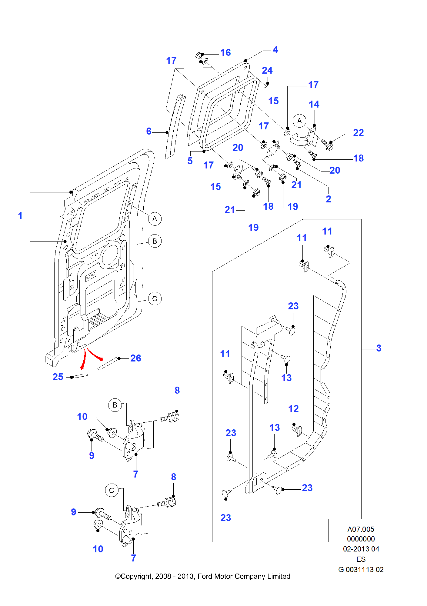 Ford Ranger Door Parts Diagram