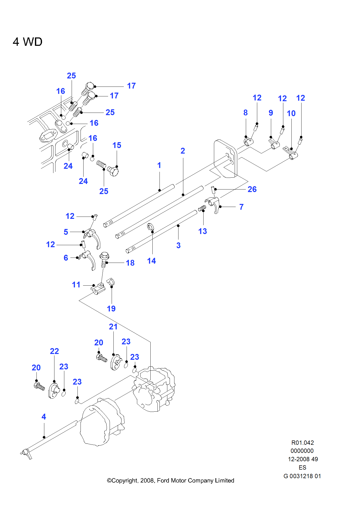 Gear Change 5 Speed Manual FORD Ranger 20092012 (ES)