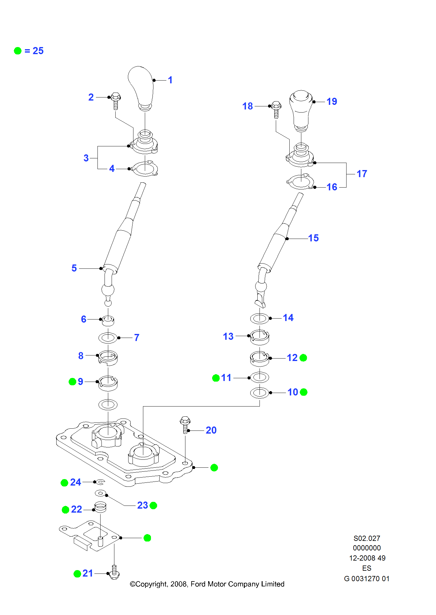 Manual Transmission Gear Shift FORD Ranger 20092012 (ES)
