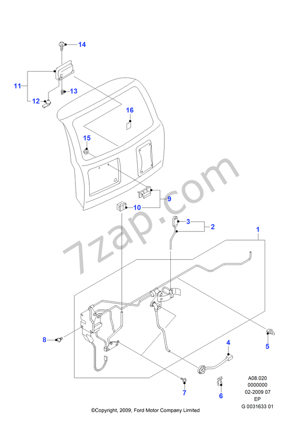 Tailgate Lock Control FORD Everest 2009 (EP)