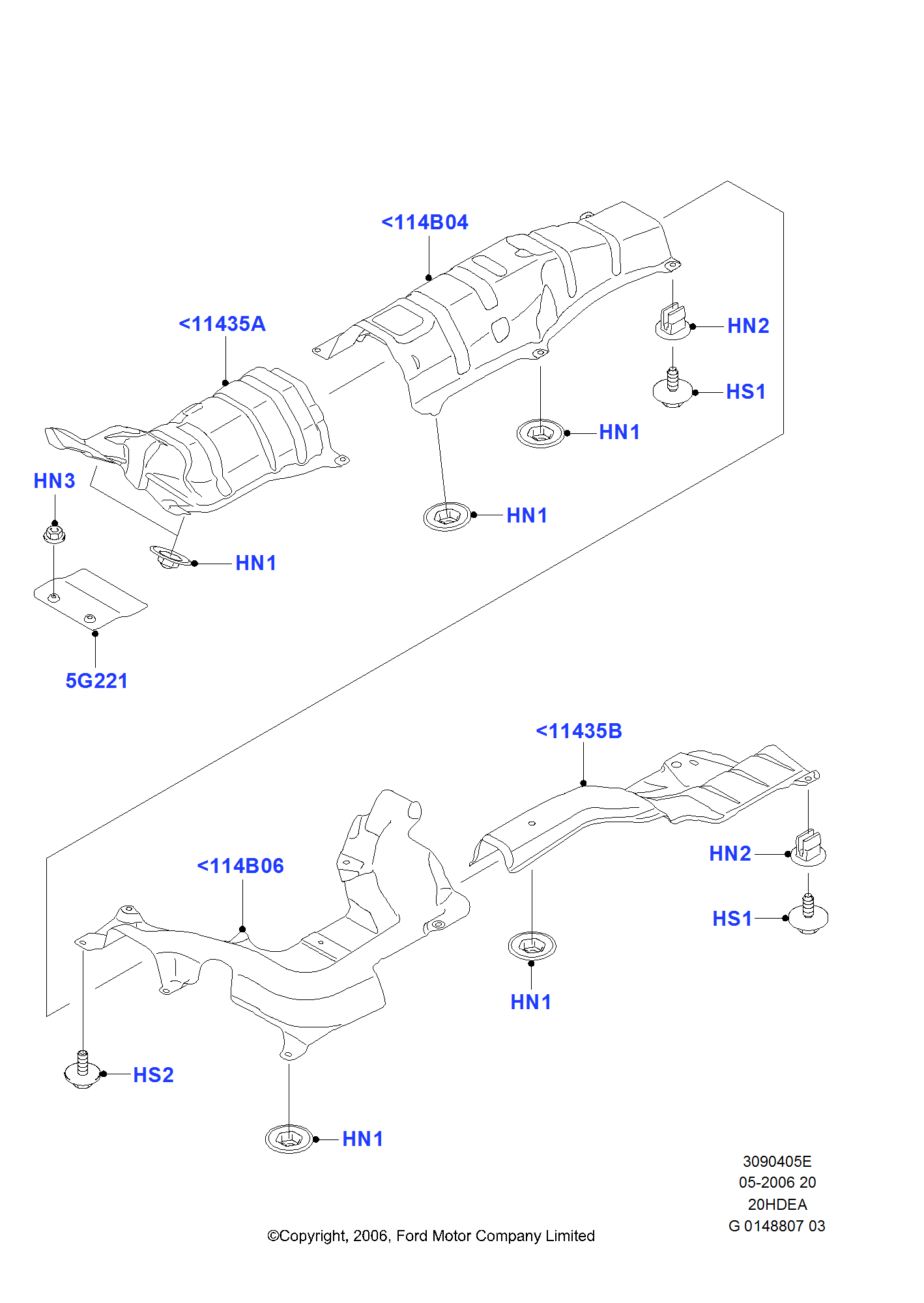 Heat Shields Exhaust System FORD SMAX/Galaxy 2006 (CA1)