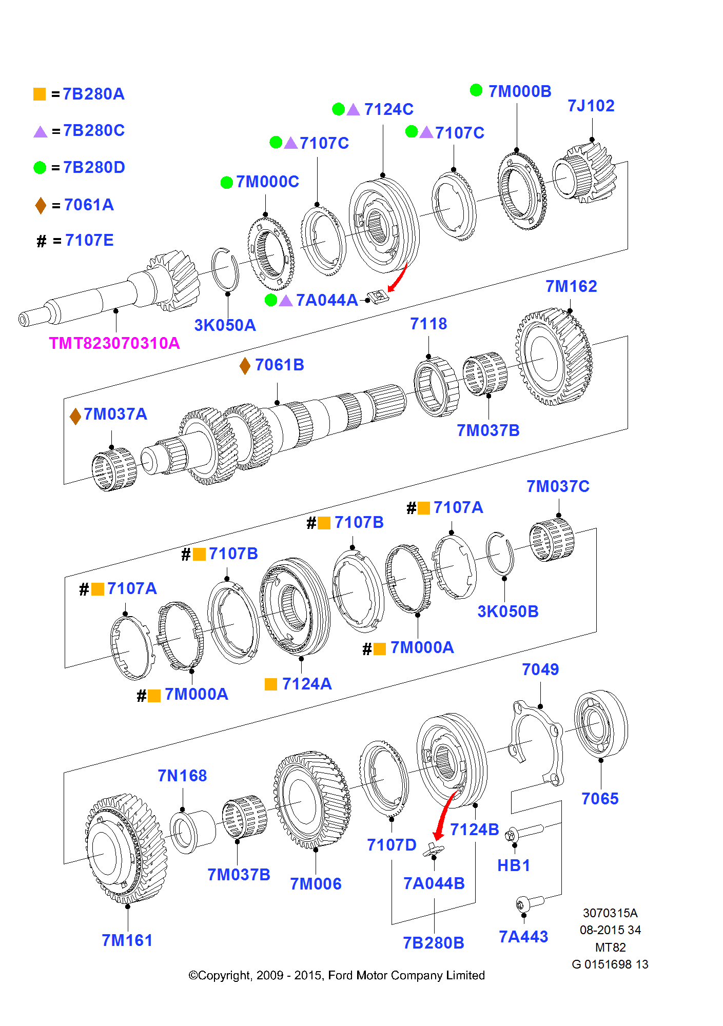 Output Shaft, Gear Sets & Bearings FORD Ranger 2011 (TKE)