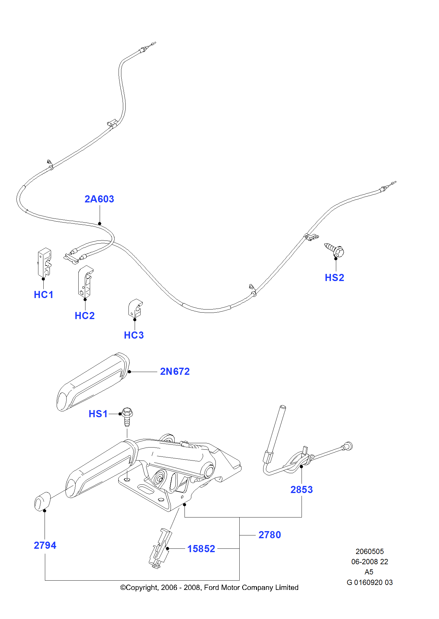 Parking Brake FORD Focus Cabriolet 20062010 (CA5)