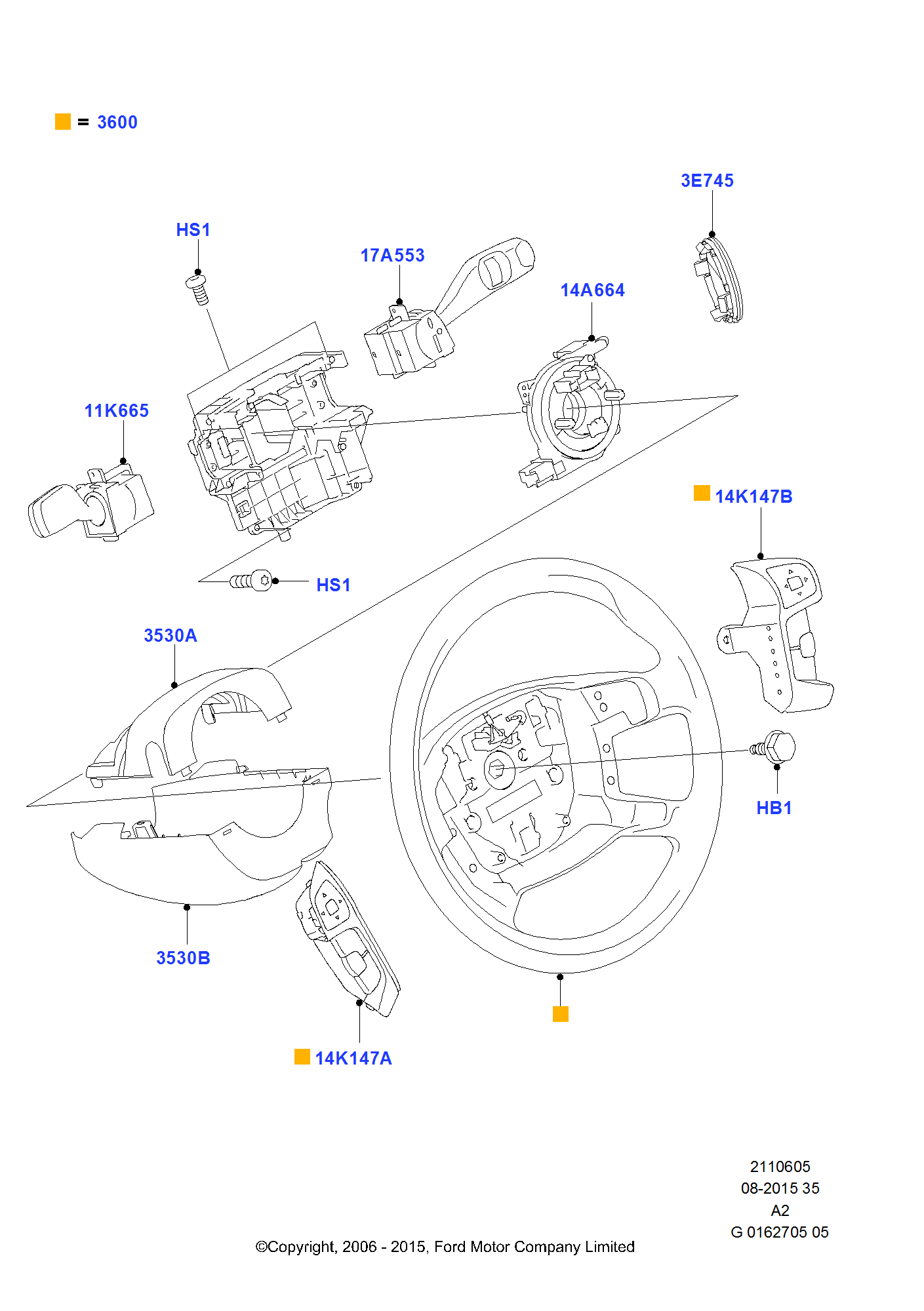 Steering Wheel FORD Mondeo 20072014 (CA2)
