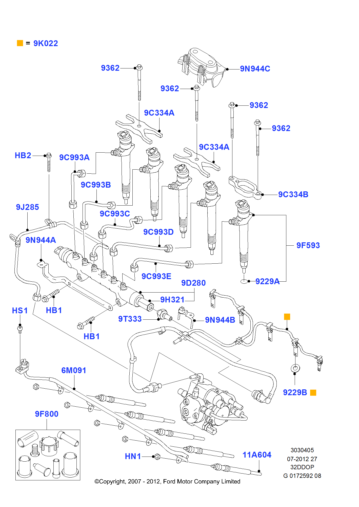 Fuel Injectors And Pipes FORD Transit 2006 (TT9)
