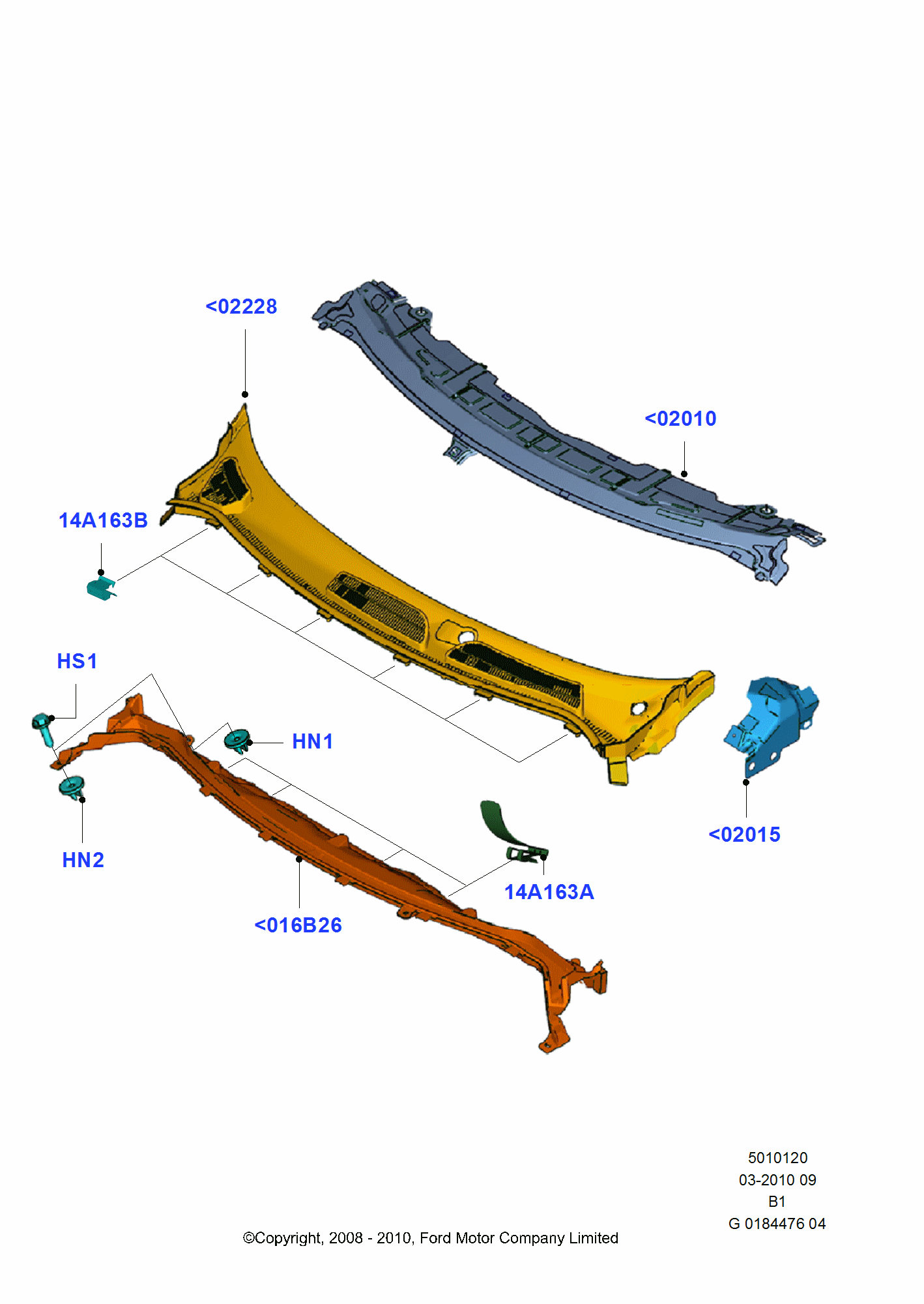 Cowl/Panel And Related Parts FORD Fiesta 2008-2012 (CB1) 