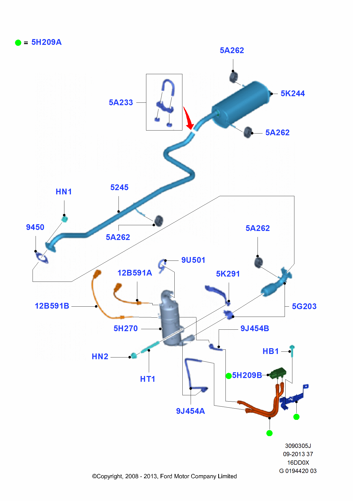 Exhaust System за Ford Fiesta Fiesta 2008-2012        (CB1)