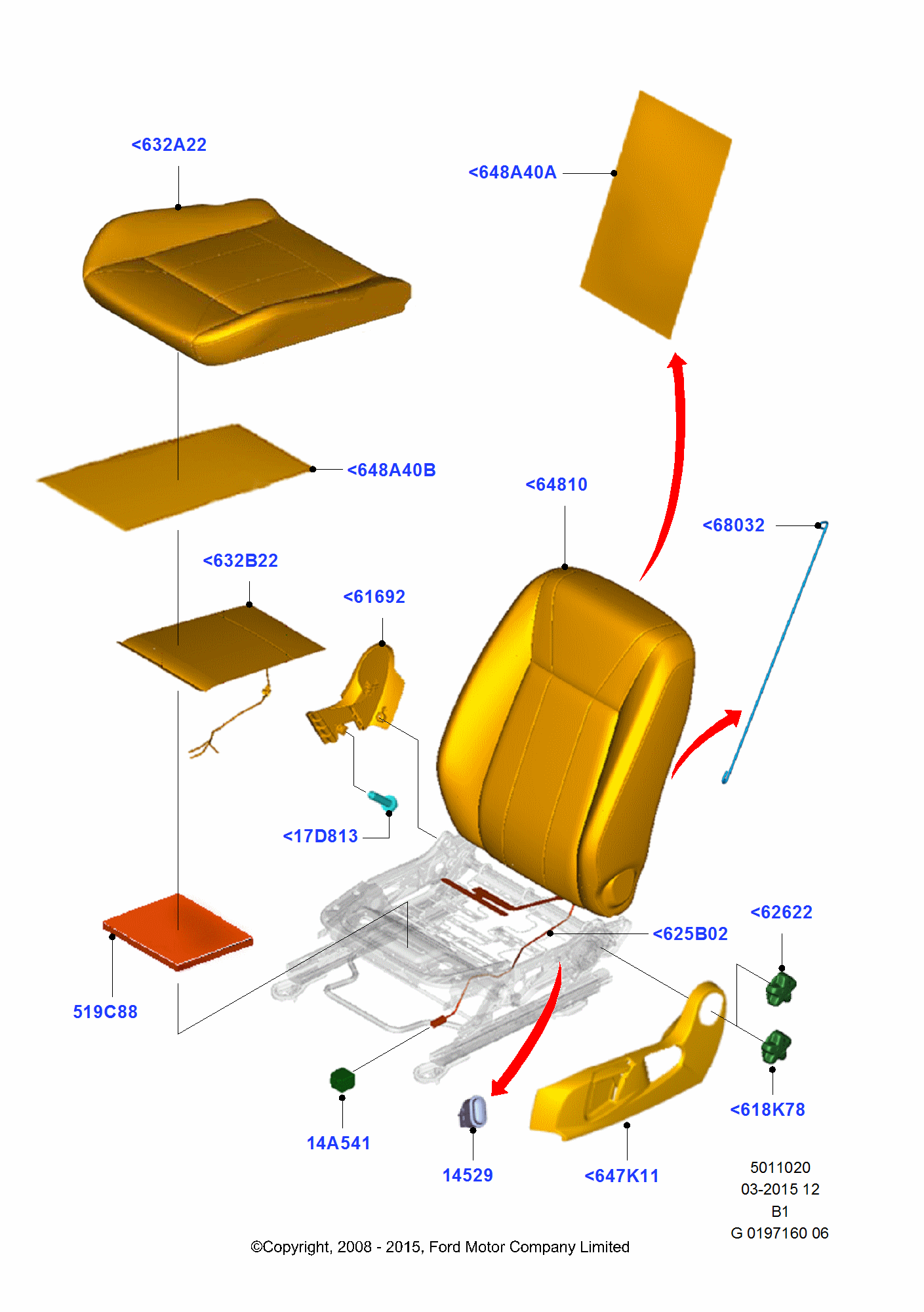 Front Seat Pads/Valances & Heating för Ford Fiesta Fiesta 2008-2012        (CB1)