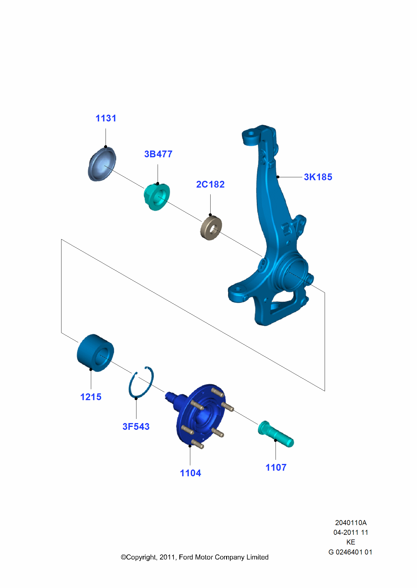 Buy Ford Ranger T6 1st Generation Front knuckle and hub parts online ...