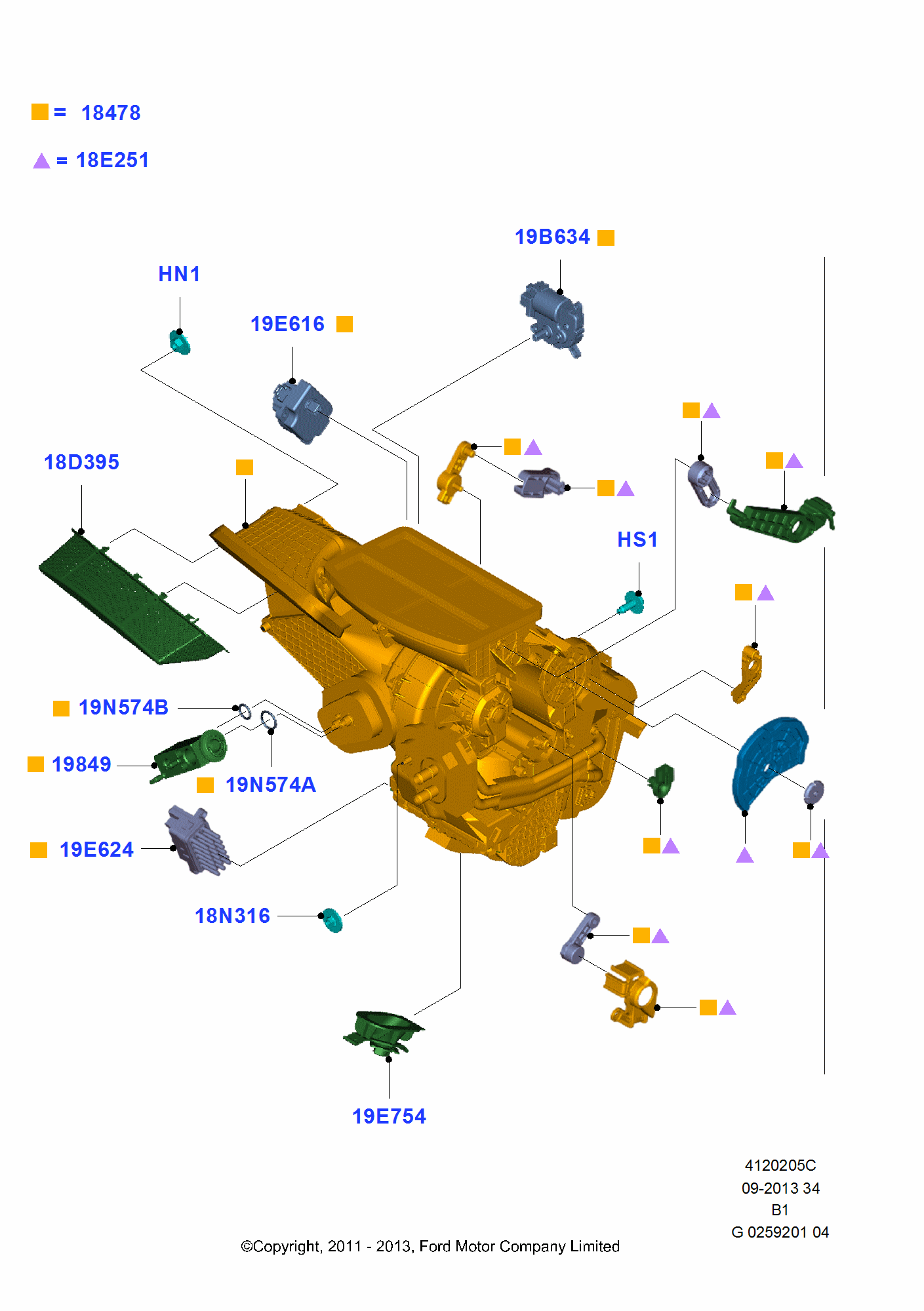 Heater/Air Cond.External Components för Ford Fiesta Fiesta 2008-2012        (CB1)