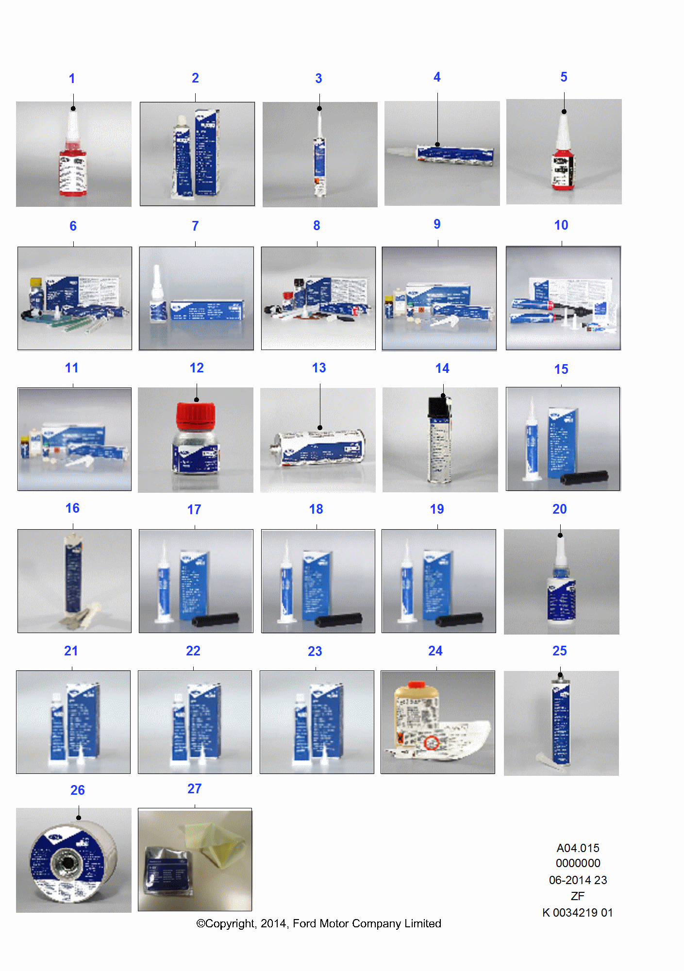 Sealing Compounds And Adhesives pentru Ford Fiesta Fiesta 1989-1996               (CX)