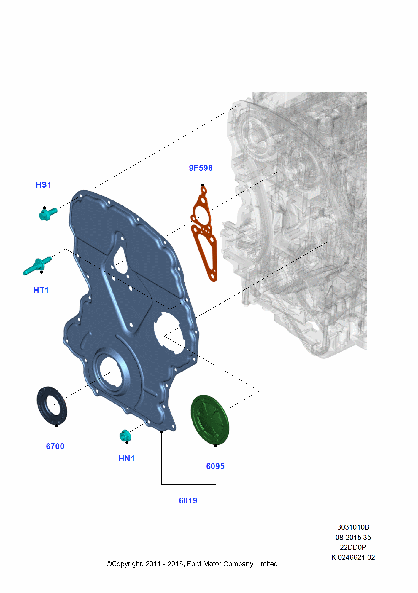 Timing Gear Covers FORD Ranger 2011 (TKE)