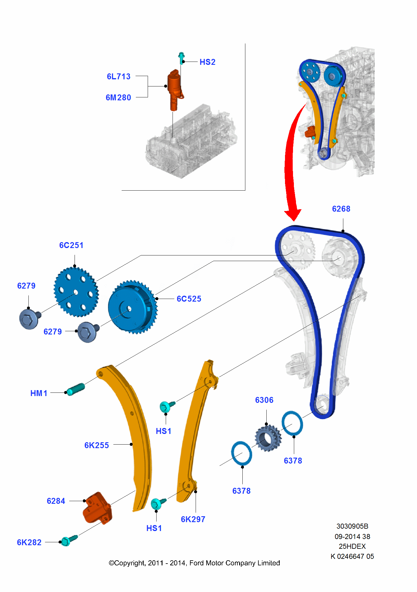 Timing Gear FORD Ranger 2011 (TKE)