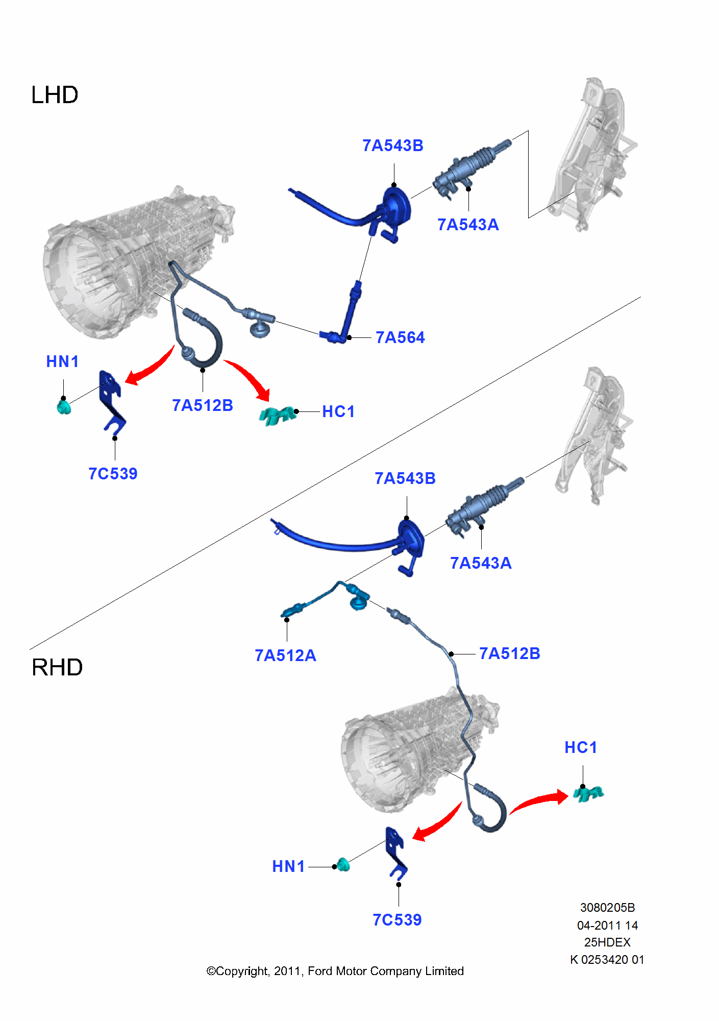 Clutch Master And Slave Cylinders FORD Ranger 2011 (TKE)