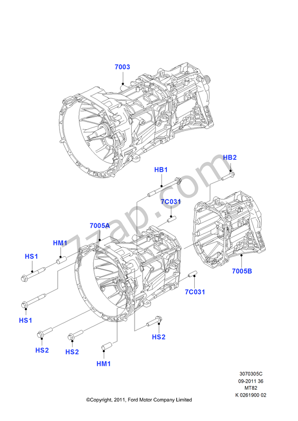 Manual Transmission And Case FORD Ranger 2011 (TKE)