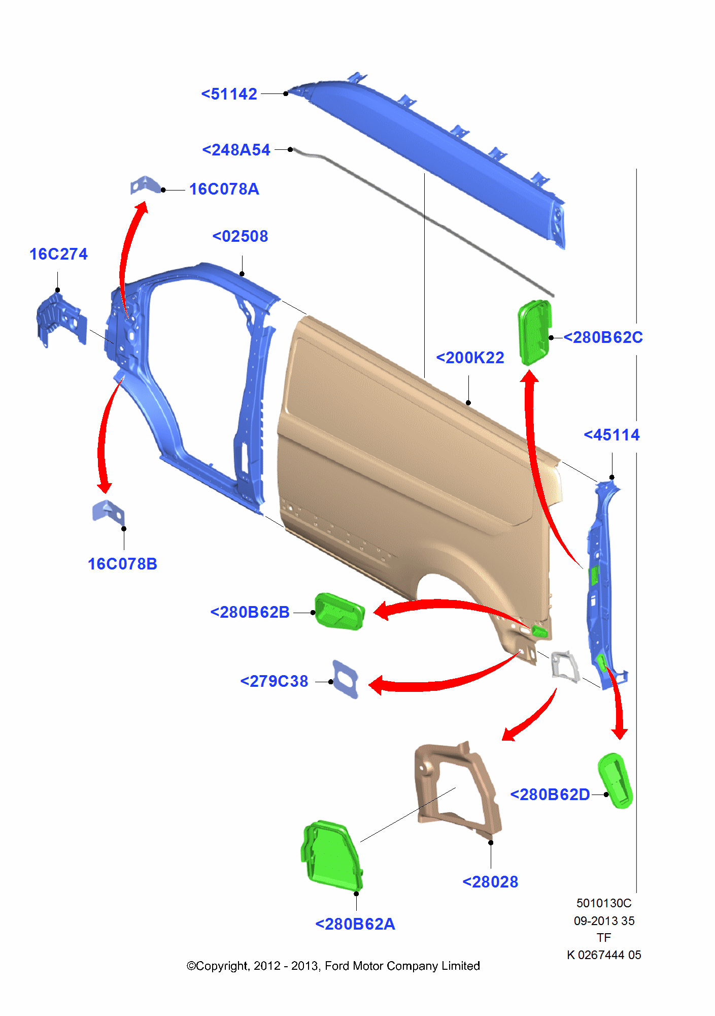 Side Panels - Outer FORD Transit/Tourneo Custom 2012- (TTF)