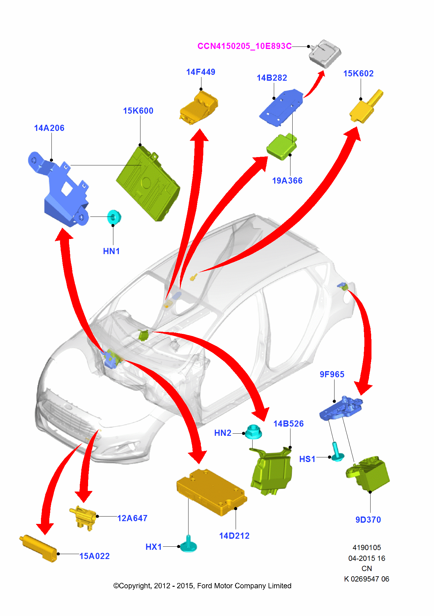 Vehicle Modules And Sensors pentru Ford Fiesta Fiesta 2012-                  (CCN)