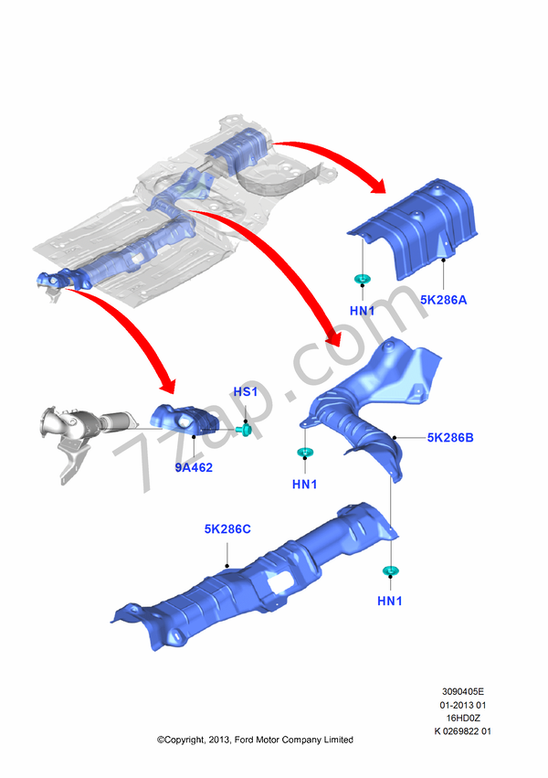 Heat Shields Exhaust System FORD Fiesta 2012 (CCN)