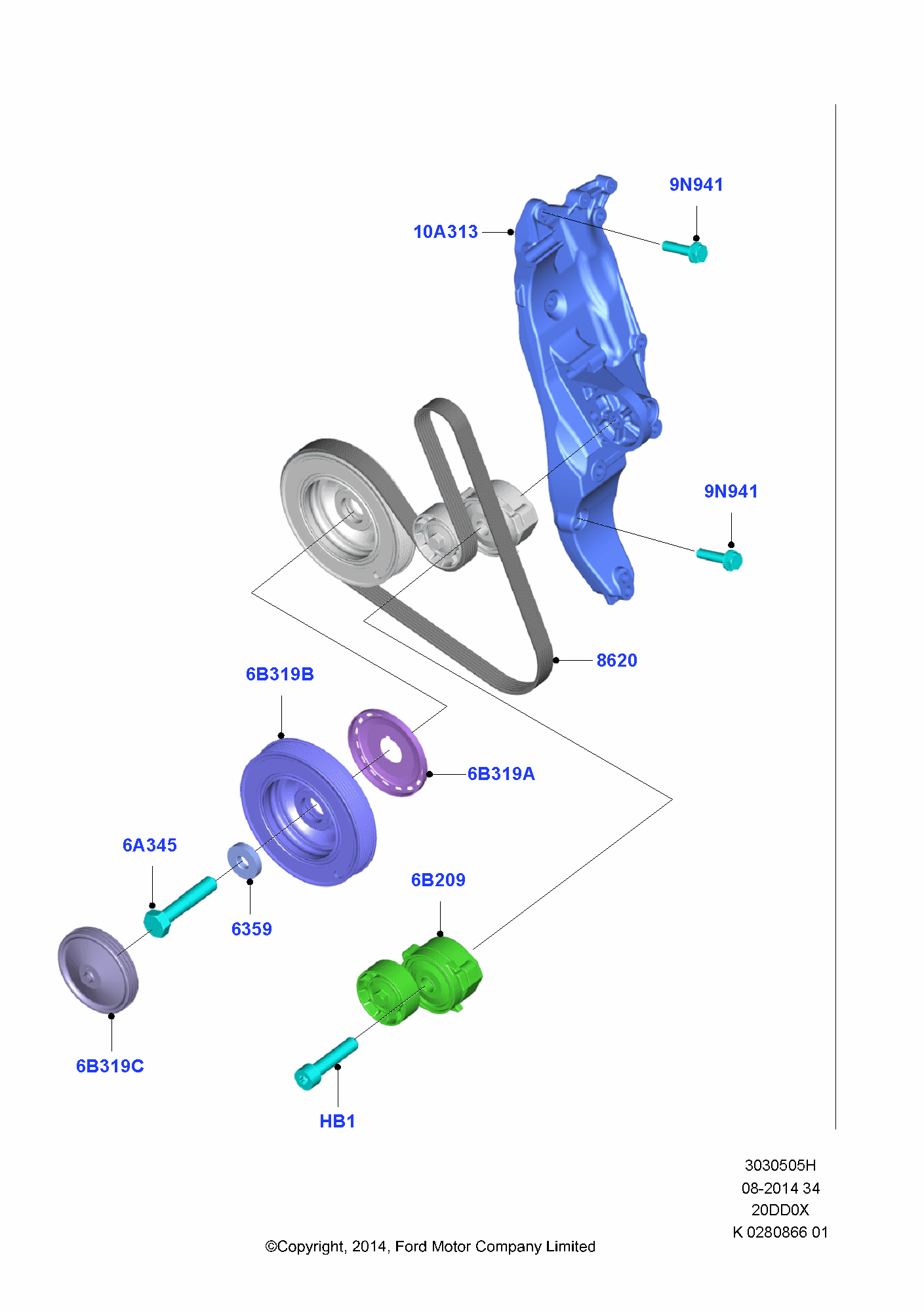 Pulleys And Drive Belts за Ford Focus Focus 2014-                   (CEW)