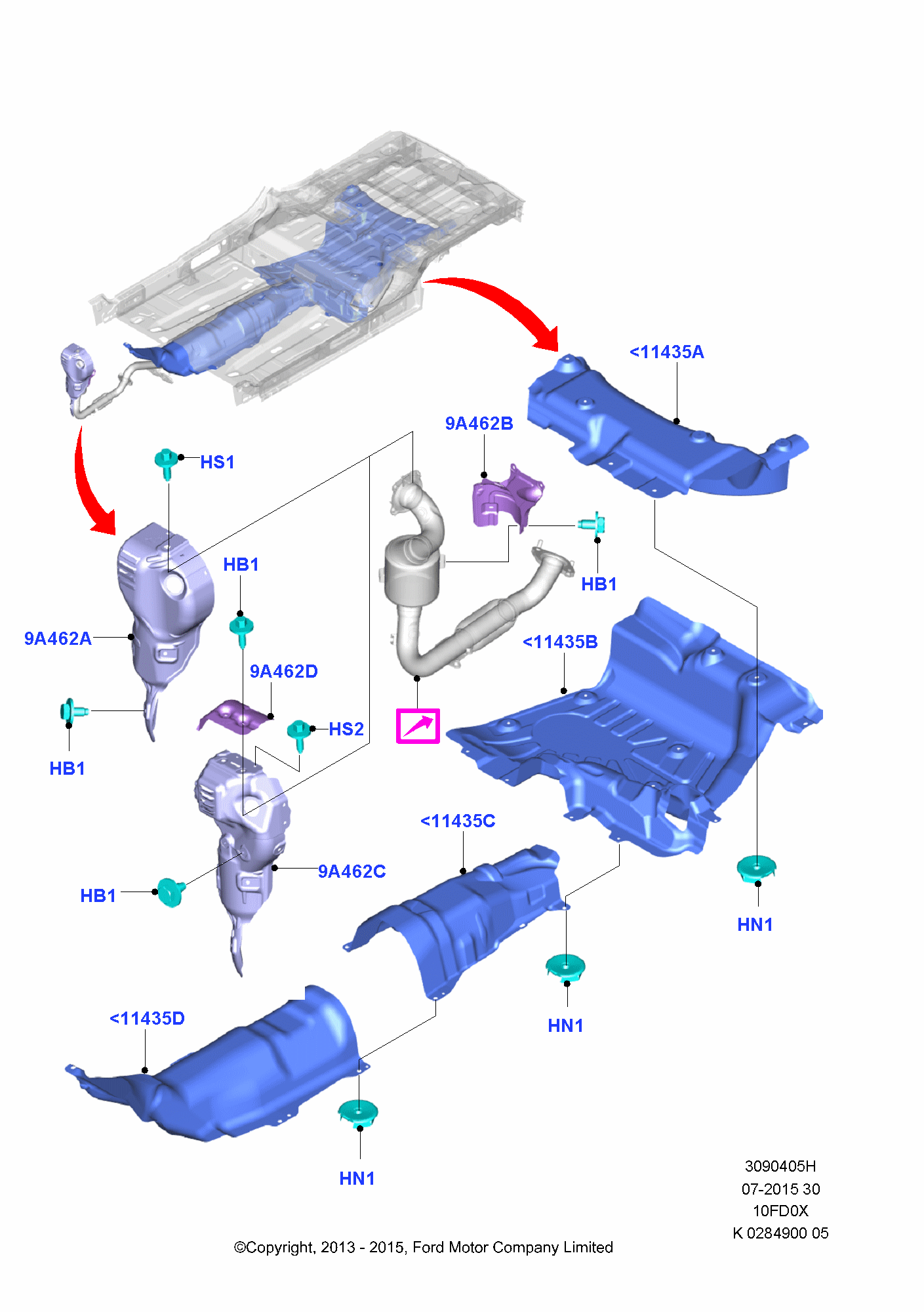 Heat Shields - Exhaust System FORD Transit/Tourneo Connect 2013- (CHC)