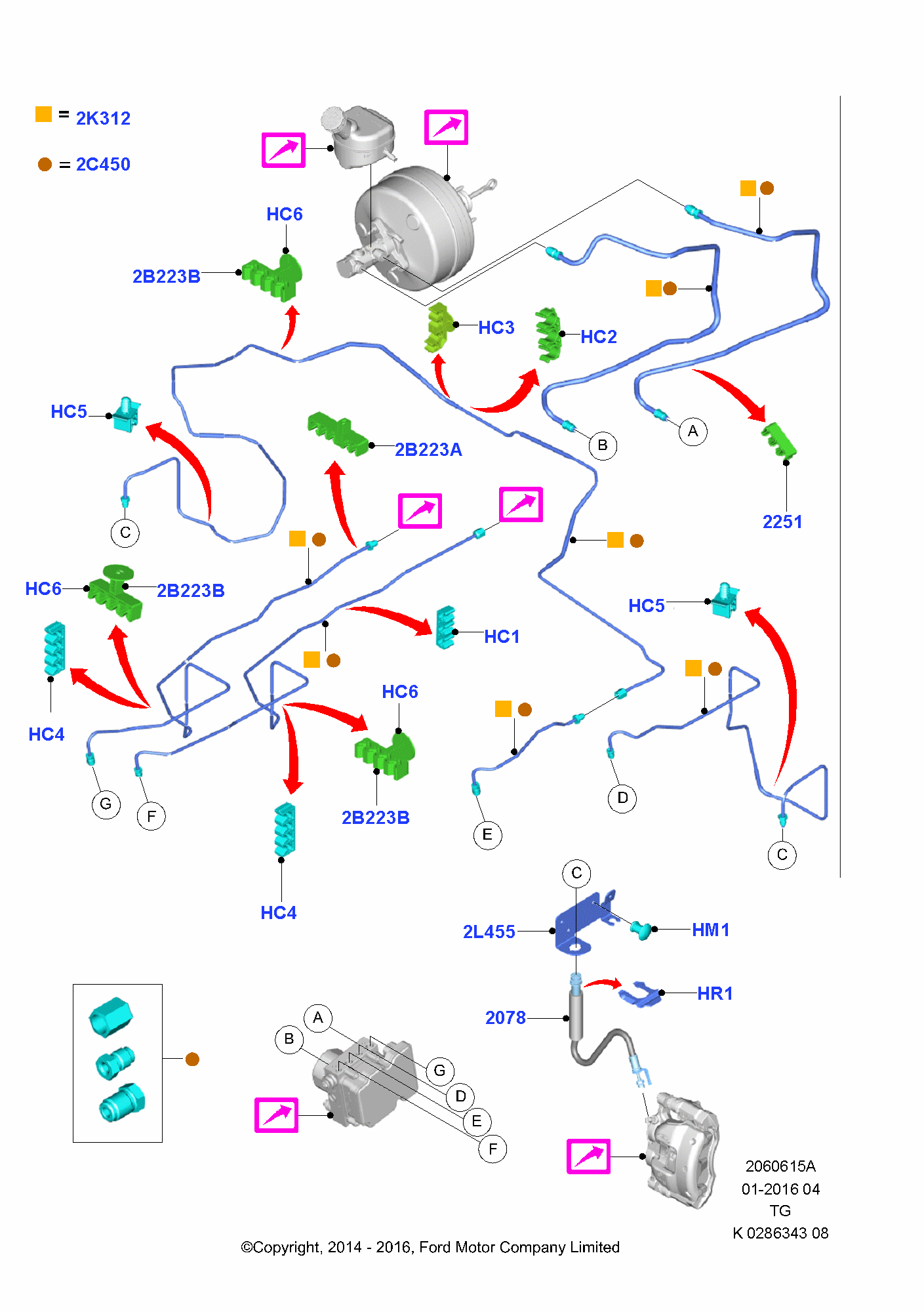 Front Brake Pipes FORD Transit 2014 (TTG)