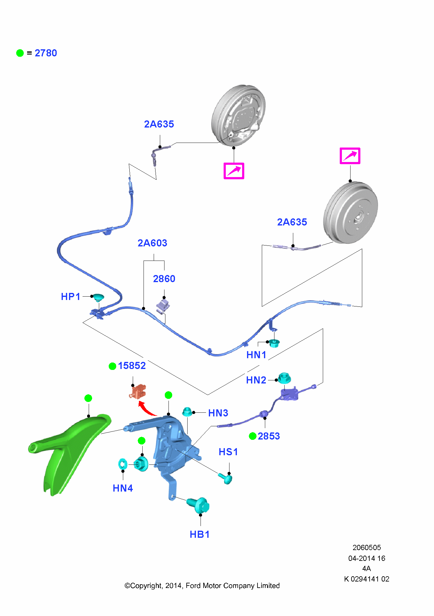 Parking Brake FORD Transit/Tourneo Courier 2014 (C4A)