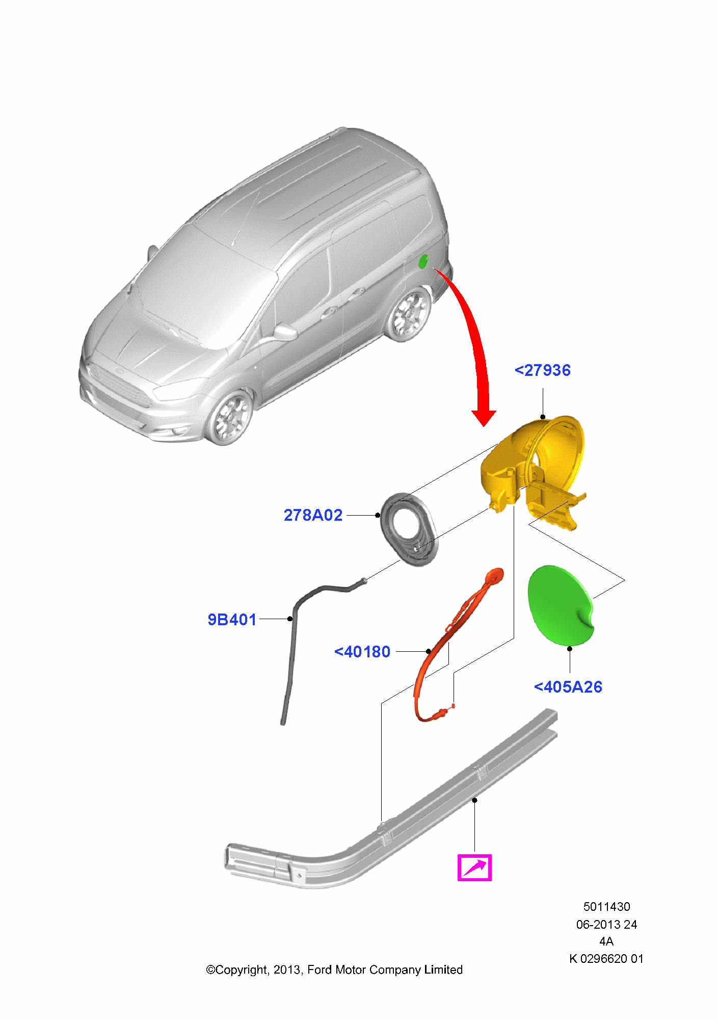 Fuel Tank Filler Door And Controls FORD Transit/Tourneo Courier 2014 (C4A)
