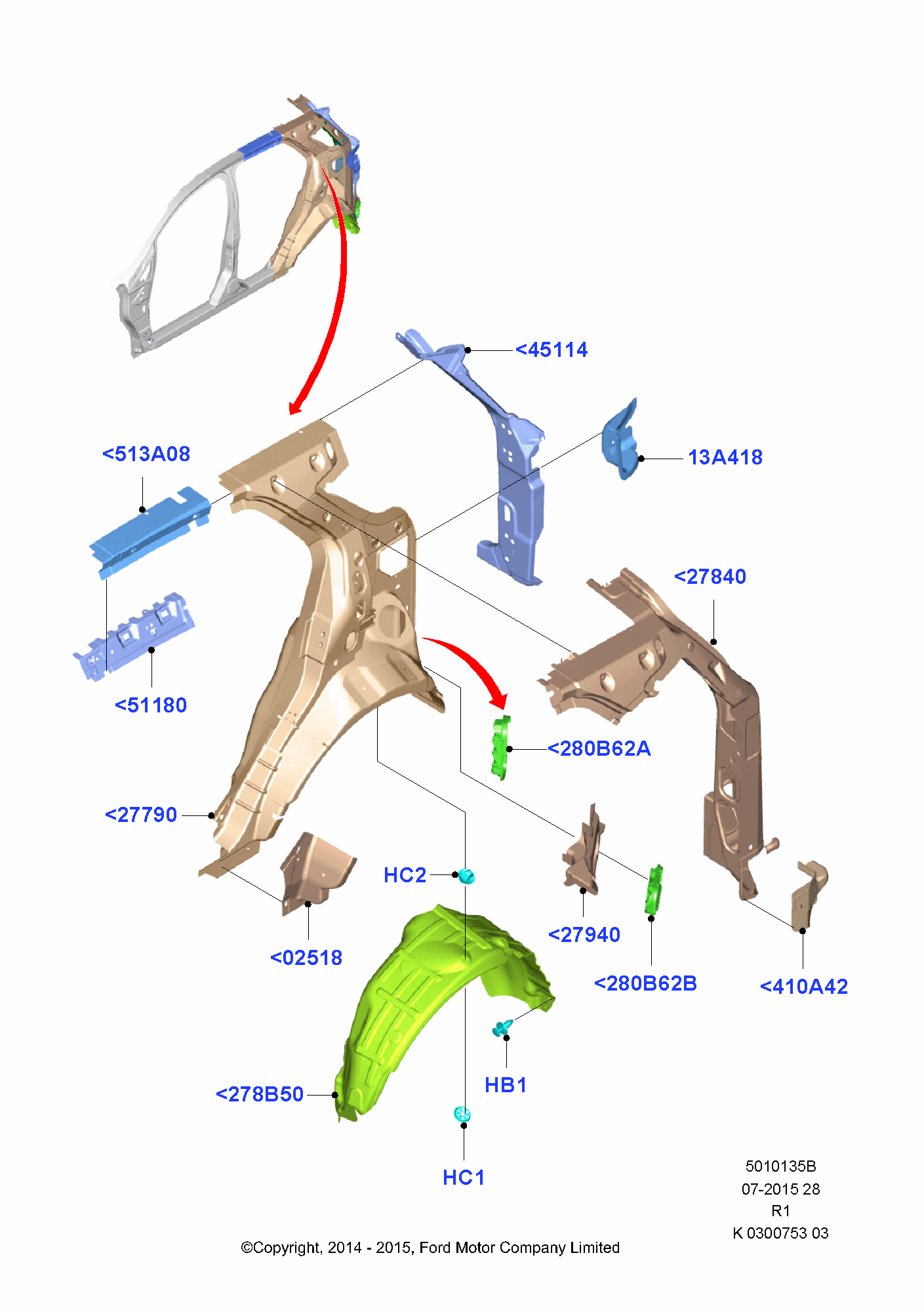 Poszycie Boczne Wewnątrz FORD EcoSport 2014 (CR1)