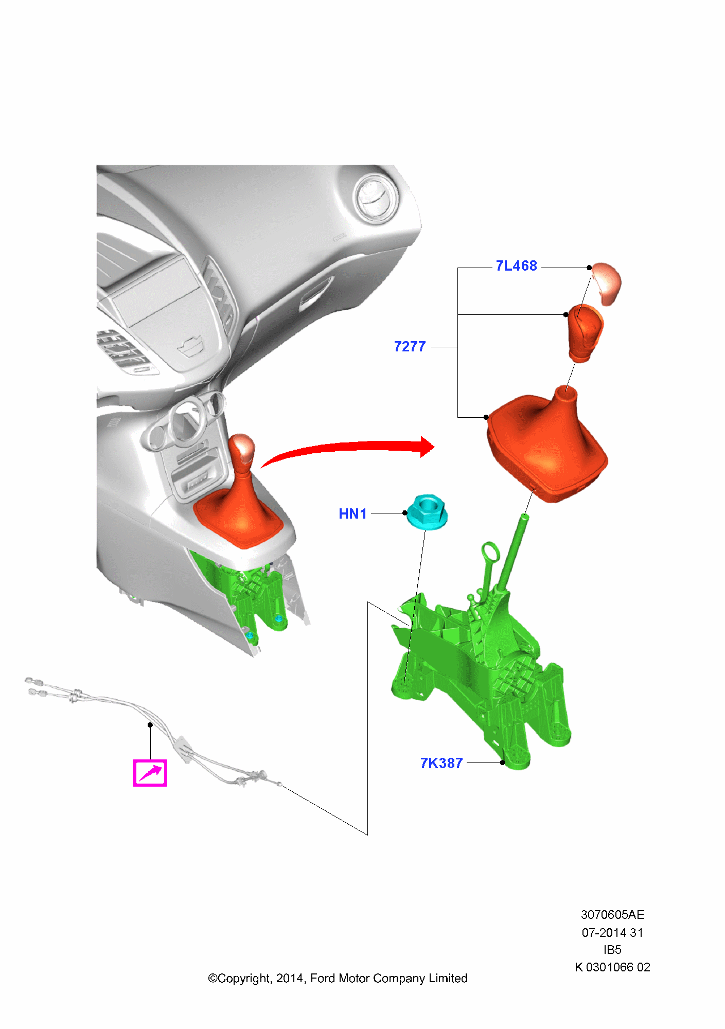 Gear Change Lever Manual Trans FORD EcoSport 2014 (CR1)