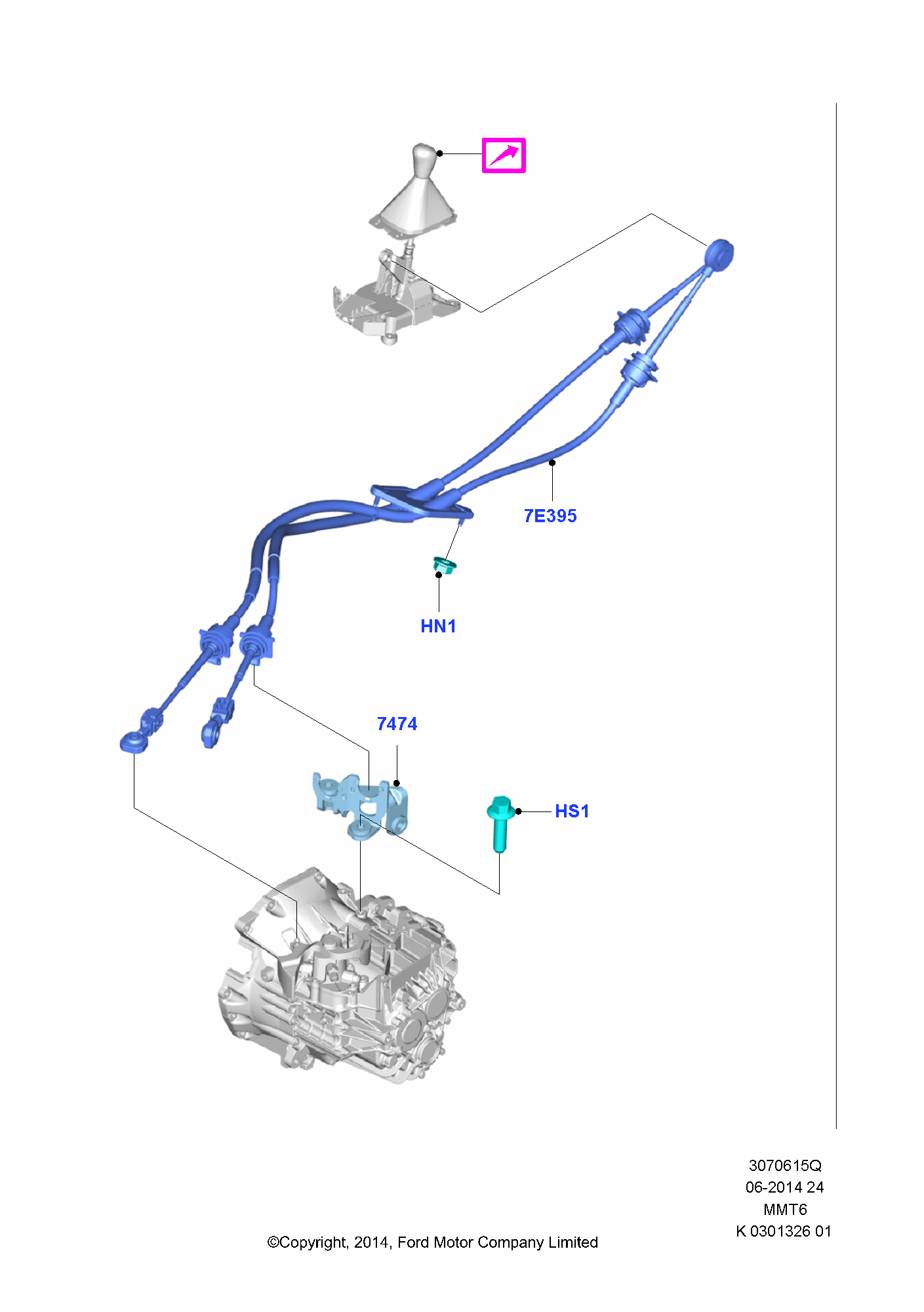 Gear Change Cables Manual Transm FORD EcoSport 2014 (CR1)